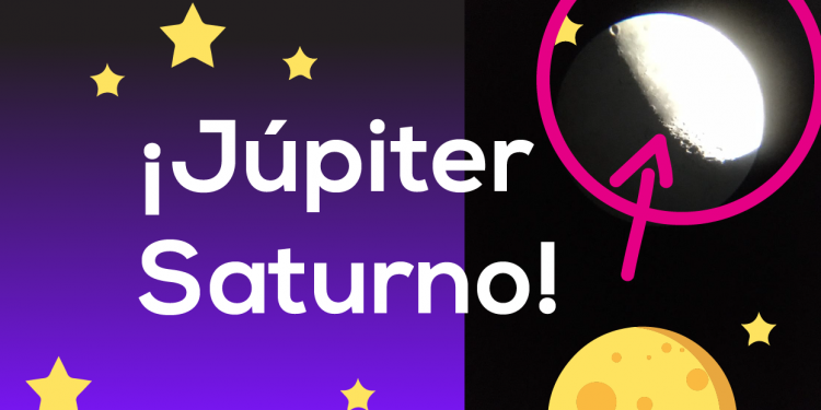 Luna durante la conjunción de jupiter y saturno 2020 estrella de belen
